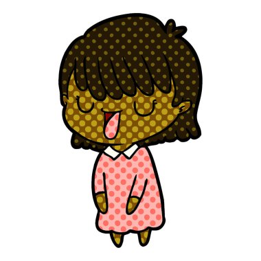 Çizgi filmdeki kadının vektör çizimi