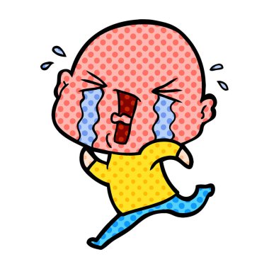 çizgi film ağlayan kel adam