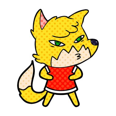 Akıllı karikatür fox vektör çizim