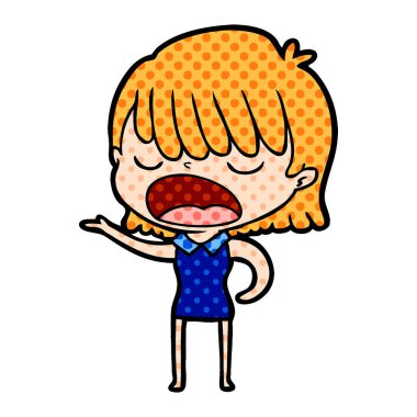 vektör çizim karikatür kadın söz