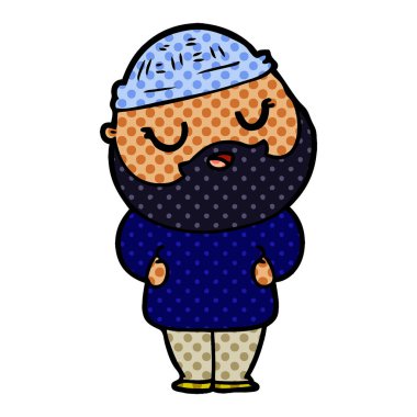 Sakallı çizgi film adamı.