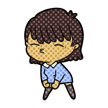 Çizgi filmdeki kadının vektör çizimi