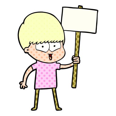 vektör çizim karikatür mutlu çocuk