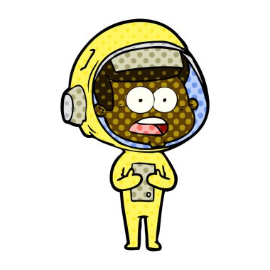 Çizgi film astronotunun vektör çizimi