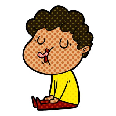  vektör çizim karikatür adam şarkı