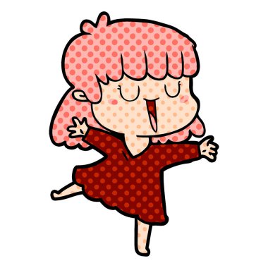 Çizgi filmdeki kadının vektör çizimi