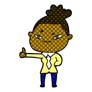 Çizgi filmdeki kadının vektör çizimi