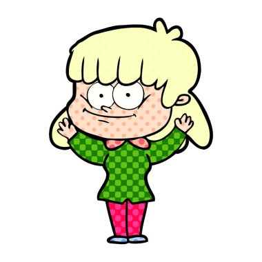 vektör çizim karikatür gülümseyen kadın