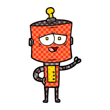 Çizgi film robotunun vektör çizimi