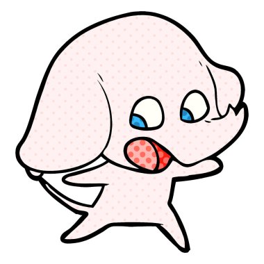 vektör çizim sevimli çizgi fil