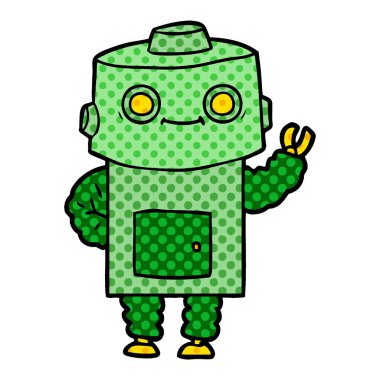 Çizgi film robotunun vektör çizimi