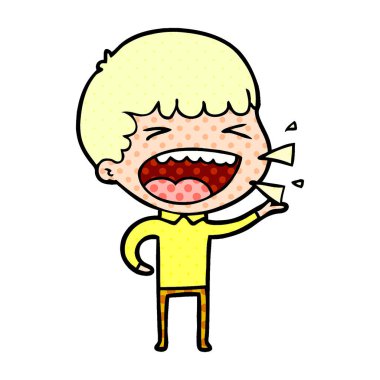 adam gülüyor karikatür vektör çizim