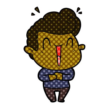 vektör çizim karikatür dostum heyecanlı