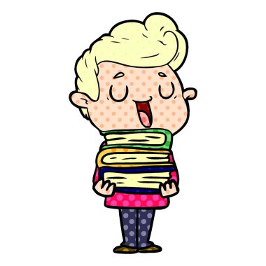 mutlu çizgi film adam vektör çizim