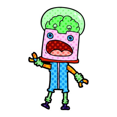 Çizgi film robotunun vektör çizimi