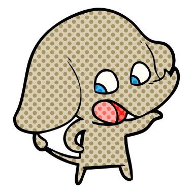 vektör çizim sevimli çizgi fil