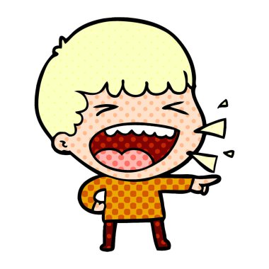 adam gülüyor karikatür vektör çizim