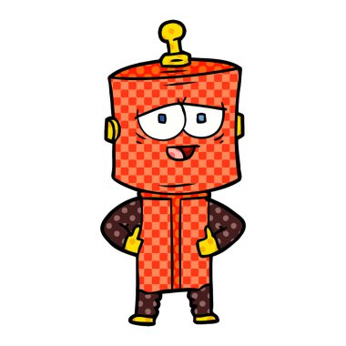 Çizgi film robotunun vektör çizimi