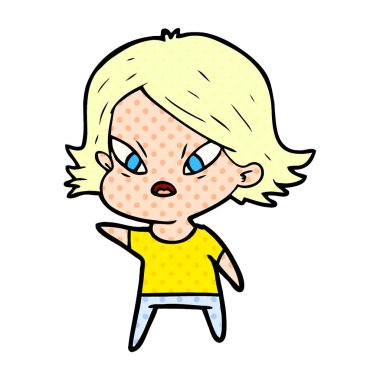 vektör çizim karikatür kadın vurguladı