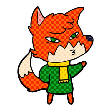 Akıllı karikatür fox vektör çizim