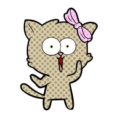 Çizgi film kedisinin vektör çizimi