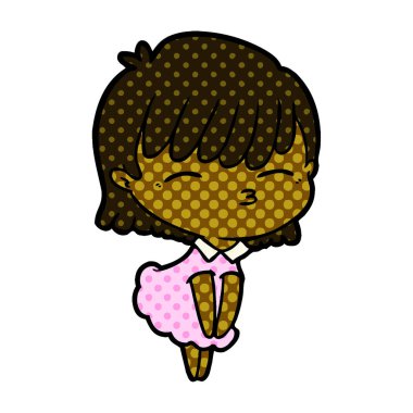 Çizgi filmdeki kadının vektör çizimi