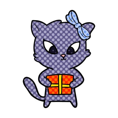 Çizgi film kedisinin vektör çizimi