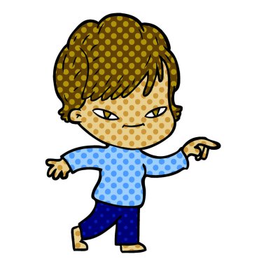 vektör çizim karikatür mutlu kadın