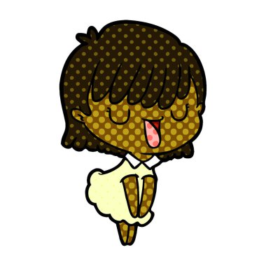 Çizgi filmdeki kadının vektör çizimi