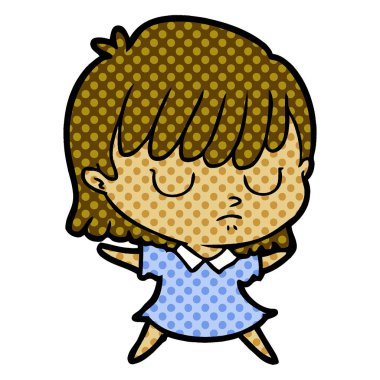 Çizgi filmdeki kadının vektör çizimi