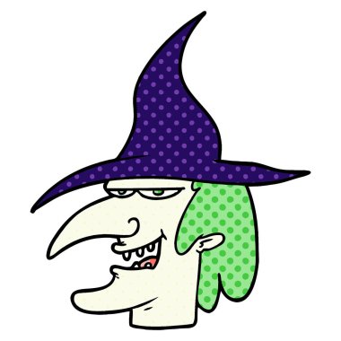 Çizgi film cadısının vektör çizimi