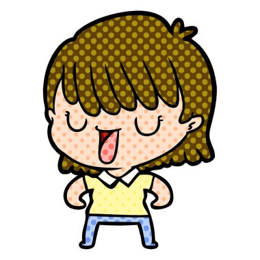 Çizgi filmdeki kadının vektör çizimi