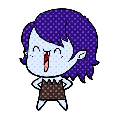 sevimli çizgi mutlu vampir kız