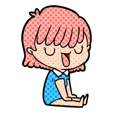 Çizgi filmdeki kadının vektör çizimi