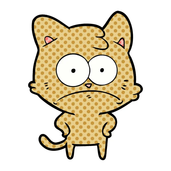 Vector Ilustración Dibujos Animados Gato Nervioso — Archivo Imágenes Vectoriales