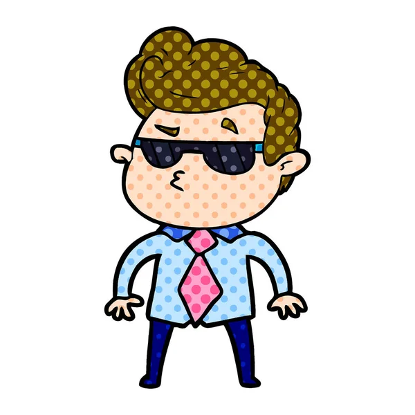 Vector Illustration Cartoon Cool Guy — Stock Vector