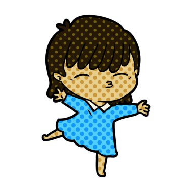 Çizgi filmdeki kadının vektör çizimi