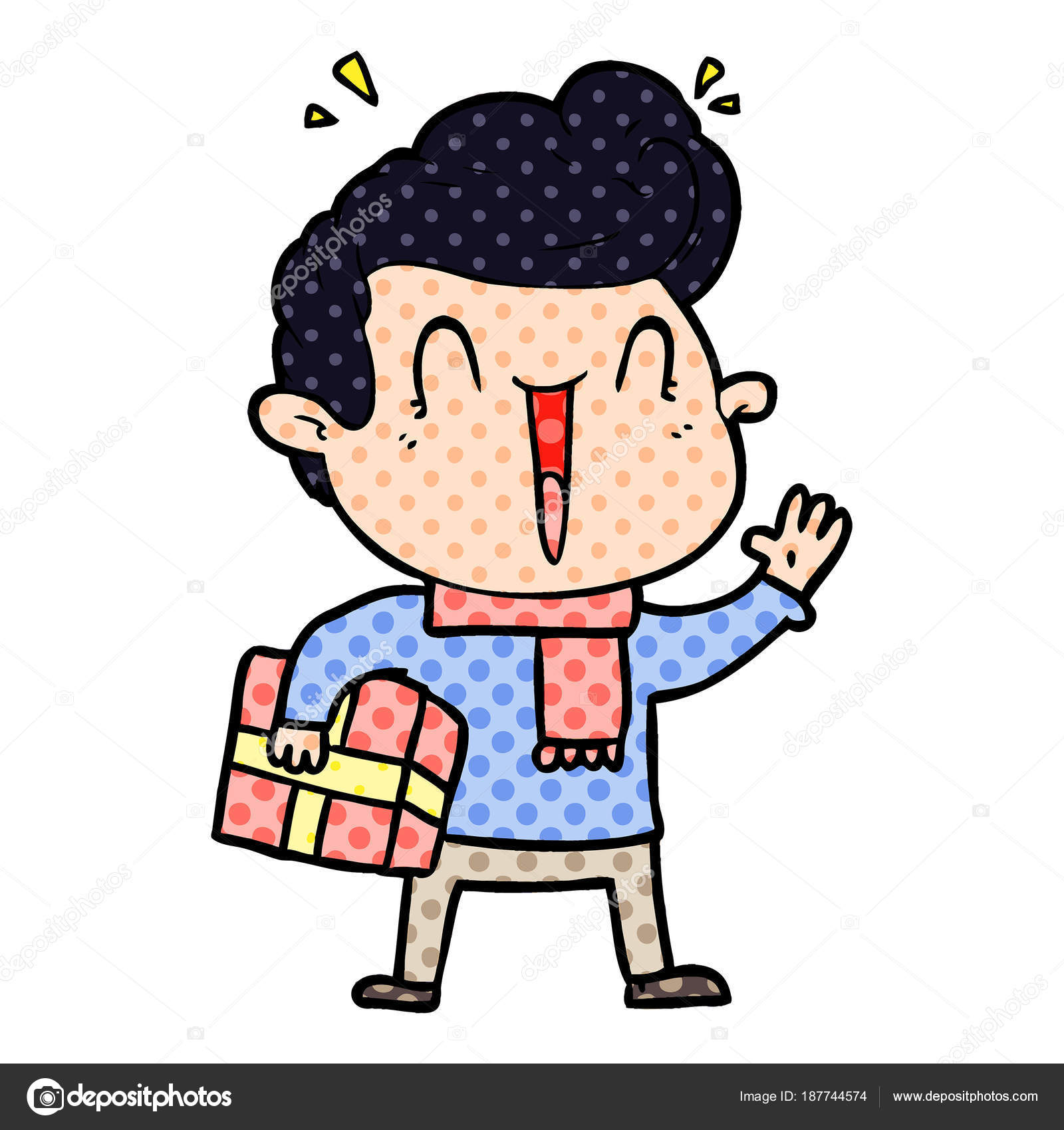 興奮して男の漫画のベクトル イラスト ストックベクター C Lineartestpilot