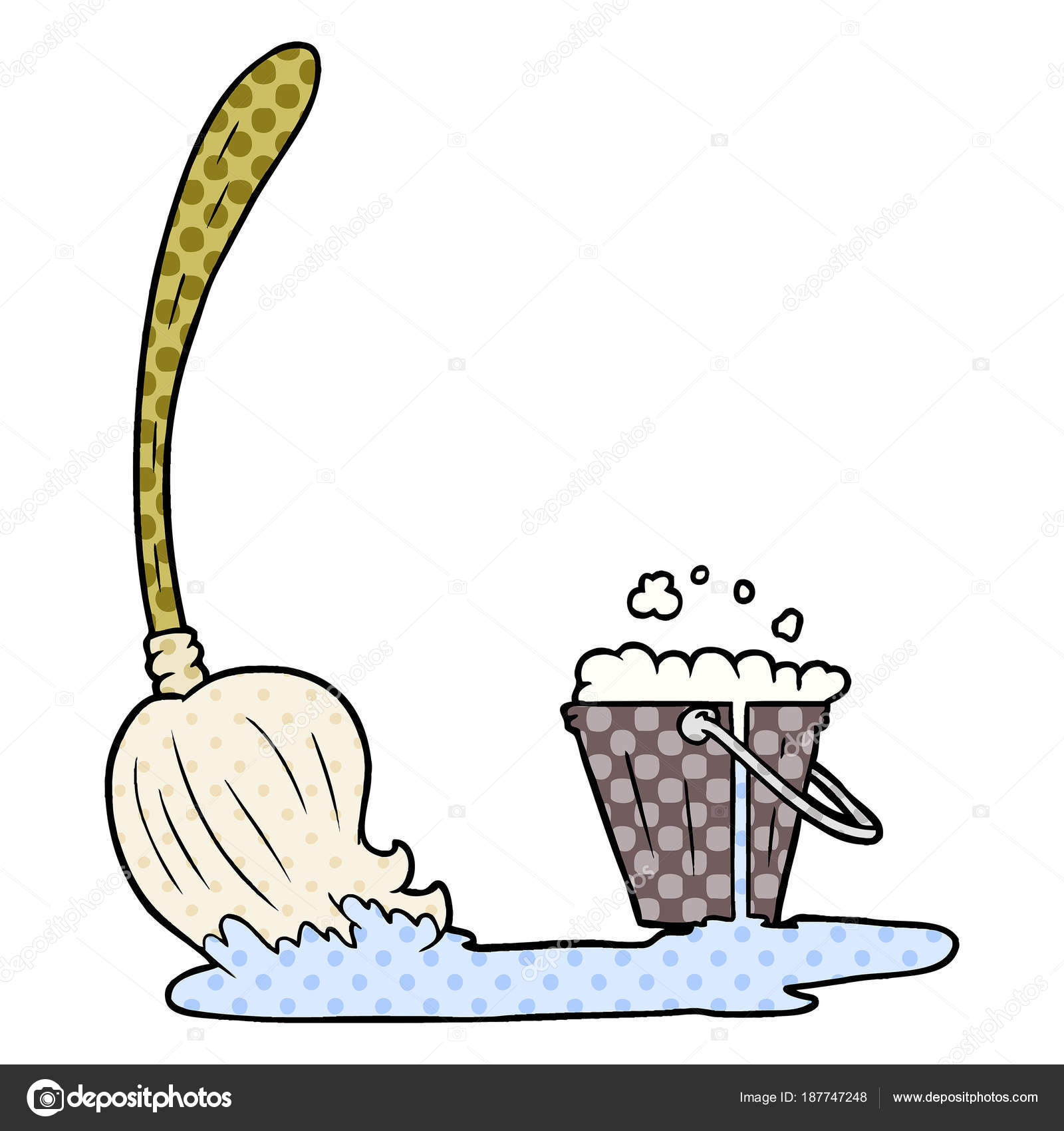 Cartoon Mop Bucket Stock Vector by ©lineartestpilot 187747248