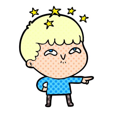 vektör çizim karikatür çocuk hayret