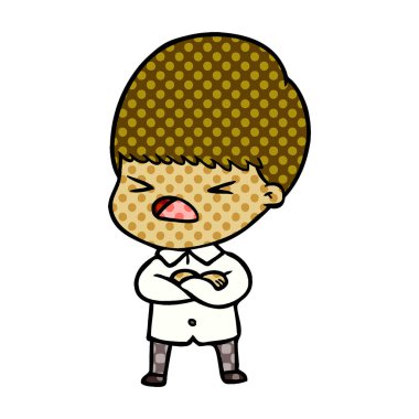 vektör çizim karikatür adam vurguladı