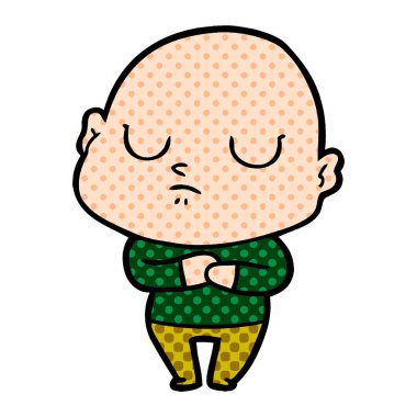 vektör çizim karikatür kel adam