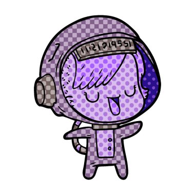 vektör çizim karikatür astronot kadın