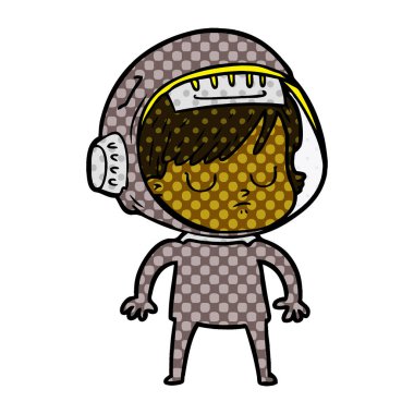 vektör çizim karikatür astronot kadın