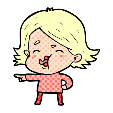 çizgi film kız yüz çekerek