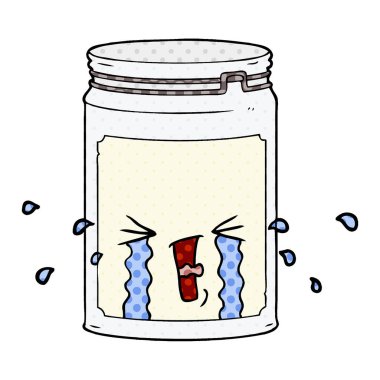 vektör çizim karikatür Cam Kavanoz