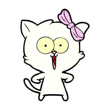 Çizgi film kedisinin vektör çizimi