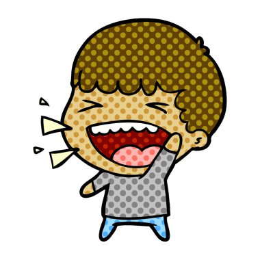 adam gülüyor karikatür vektör çizim