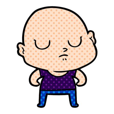 vektör çizim karikatür kel adam