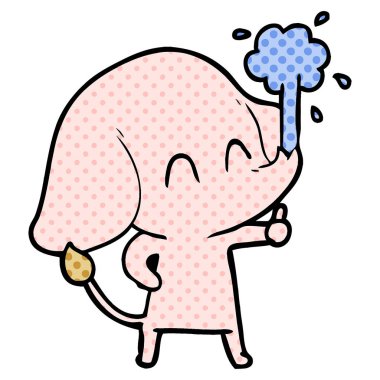 vektör çizim sevimli çizgi fil